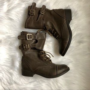 ALDO ‘Tarnished Gray’ Combat Moto Boots Size 6.5